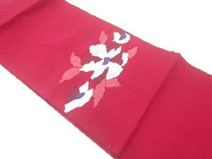 手織り紬花模様織出し名古屋帯